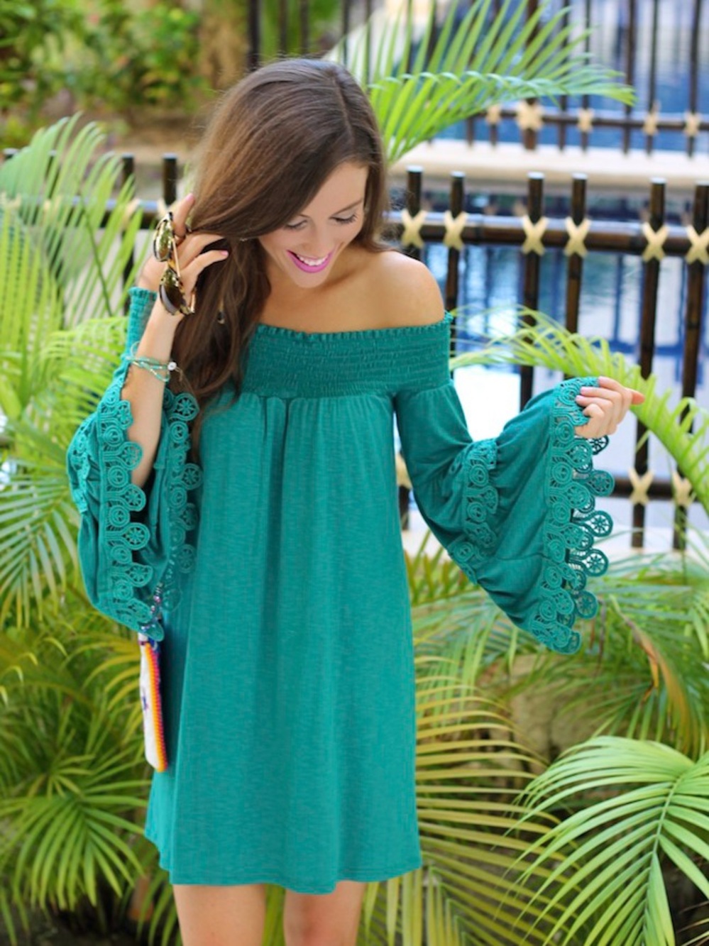 Y2K Vintage VaVa By Joy Han Off Shoulder Dress XS Embroidered Bell Sleeve Boho